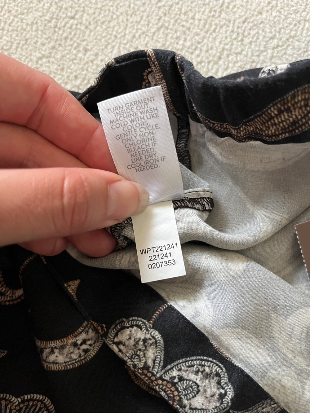 NEW J.Jill Black Floral Paisley Midi Semi Swing Skirt Silk-Like Viscose Academia - Picture 14 of 15